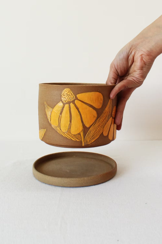 Earthy Bloom Tangerine Planter
